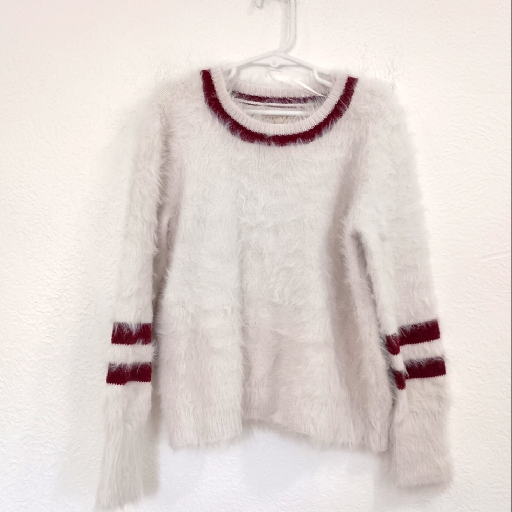 Girl's Copper Key Fuzzy Knit Sweater